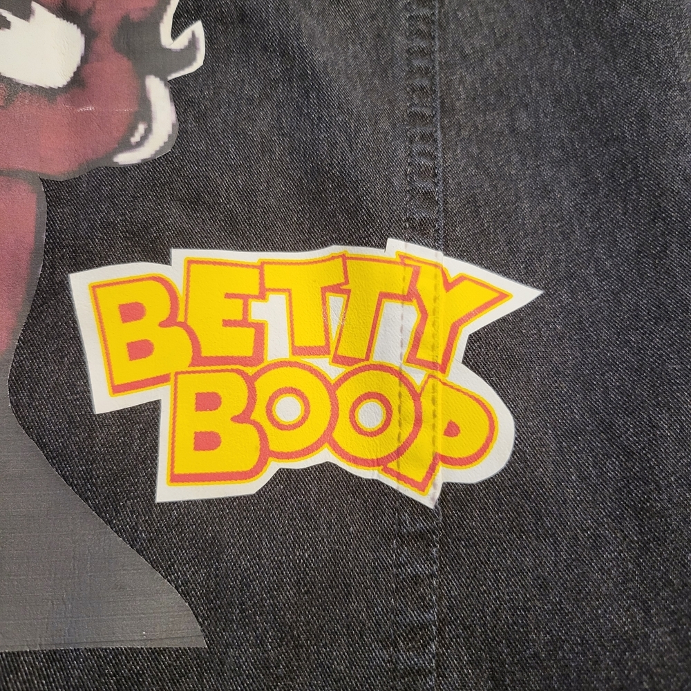 Vintage Liz Claiborne Reworked "Black Betty Boop" Denim Jacket - Picture 7 of 16